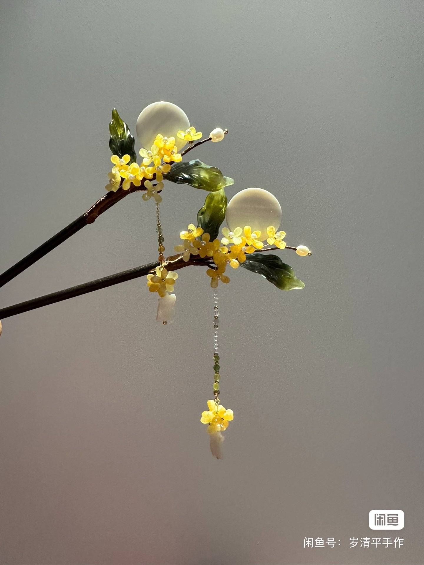 Osmanthus Rabbit Moon-gazing Wood Hairpin