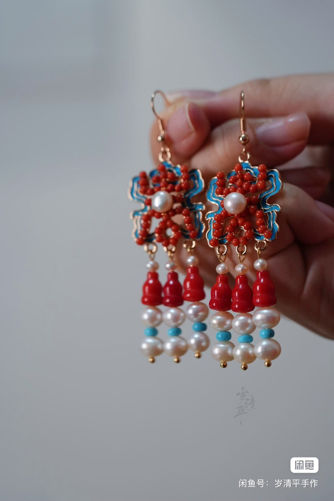 The same style as the Forbidden City Tian-Tsui earrings ear clips Hanfu accessories cheongsam accessories