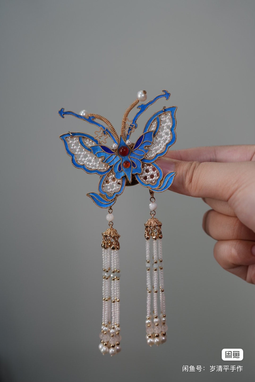 Imitation Forbidden City style Tian-Tsui bead butterfly Hanfu accessories