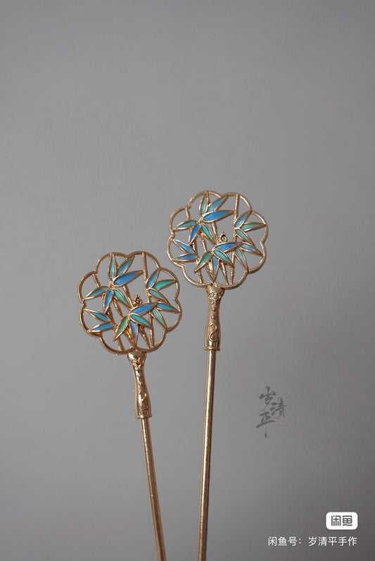 Tian-Tsui Bamboo Leaf Window Hairpin